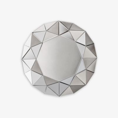 John Lewis Angled Glass Panels Round Wall Mirror, 70cm, Clear
