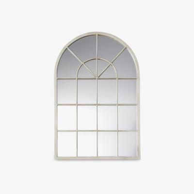 John Lewis John Lewis & Partners Arched Metal Frame Window Mirror, 90 x 60cm, Cream