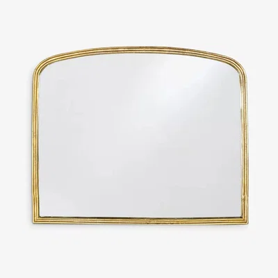 John Lewis Nkuku Almora Arched Overmantle Wall Mirror, 91.5 x 110cm, Antique Brass