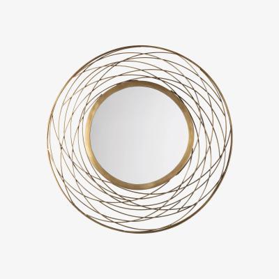John Lewis John Lewis & Partners Fusion Swirl Mirror, Dia.82cm, Brass