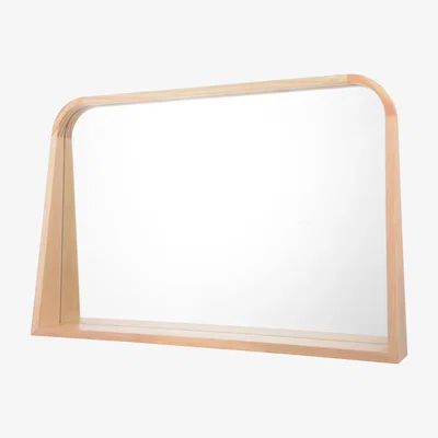 John Lewis Där Fulgencio Rectangular Wooden Shelf Wall Mirror, 90 x 60cm, Natural