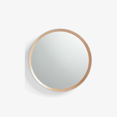 John Lewis John Lewis & Partners Savina Wood Framed Round Mirror, Dia.75cm, Oak/Grey