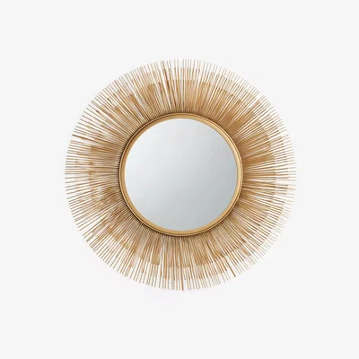 John Lewis John Lewis & Partners Rajasthan Round Mirror, Dia.87cm, Gold