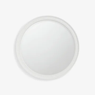 John Lewis John Lewis Country Feather Round Wall Mirror, 70cm, White
