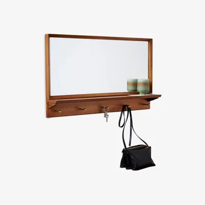 John Lewis west elm Mid-Century Entryway Wood Mirror, Pecan