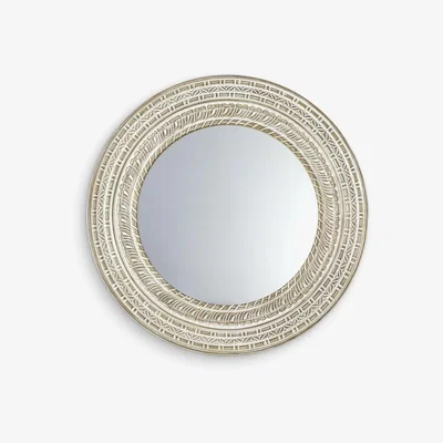 John Lewis Kota Mango Wood Round Wall Mirror, 90cm, Brown