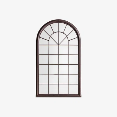 John Lewis Fura Outdoor Garden Wall Window Style Arched Mirror, 131 x 75cm