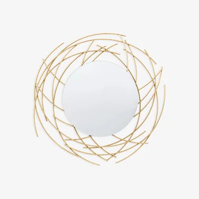 John Lewis Gallery Direct Barking Round Wall Mirror, 60cm, Gold