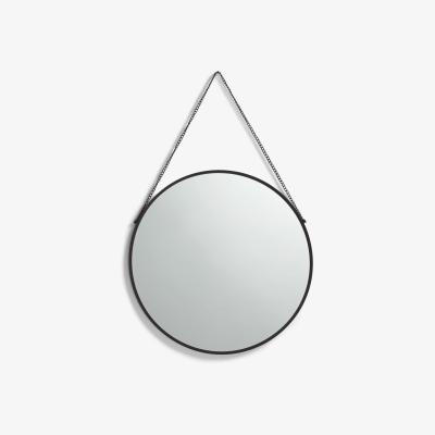 John Lewis ANYDAY John Lewis & Partners Thin Aluminium Frame Round Hanging Mirror, 50cm, Black