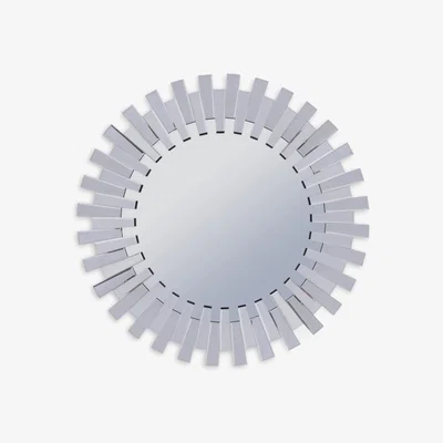 John Lewis Libra Sunflower Round Wall Mirror, Silver, Dia.100cm