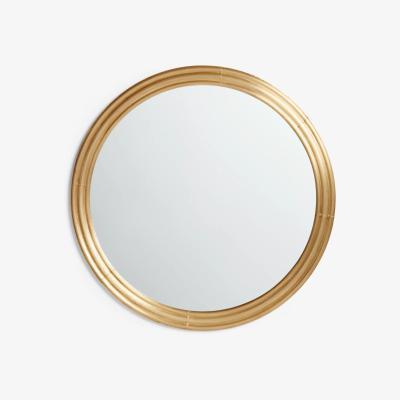 John Lewis John Lewis & Partners Round Cladded Frame Wall Mirror, 100cm, Brass
