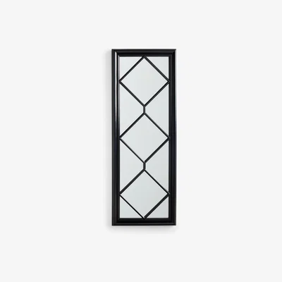 John Lewis John Lewis & Partners Rectangular Decorative Pattern Wall Mirror, 165 x 60cm, Black