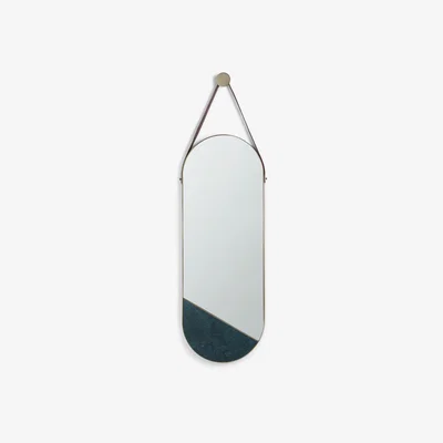 John Lewis John Lewis & Partners + Swoon Sartre Lozenge Metal Frame Suspended Wall Mirror, 124 x 45cm, Gold