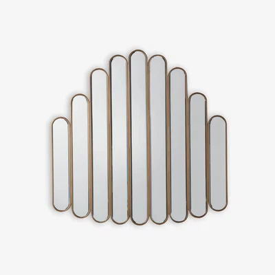 John Lewis Striped Glass Wall Mirror, 108 x 108cm