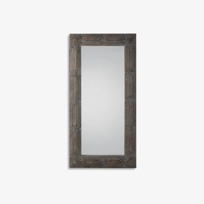 John Lewis Chandi Rectangular Carved Frame Wall Mirror, 180 x 90cm, Natural