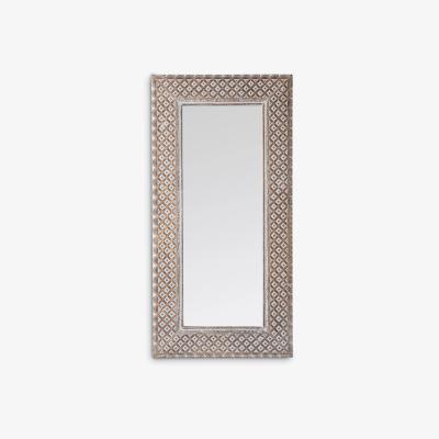 John Lewis John Lewis & Partners Kanpur Rectangular Wood Frame Wall Mirror, 153 x 76cm, Natural