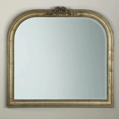John Lewis Overmantle Bow Mirror, Gold, 95 x 106cm