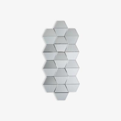 John Lewis Angled Glass Panels Wall Mirror, 110 x 50cm, Clear