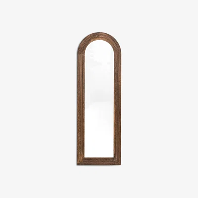 John Lewis Gallery Direct Modesto Full-Length Arched Wooden Wall Mirror, 163 x 54cm, Dark Wood