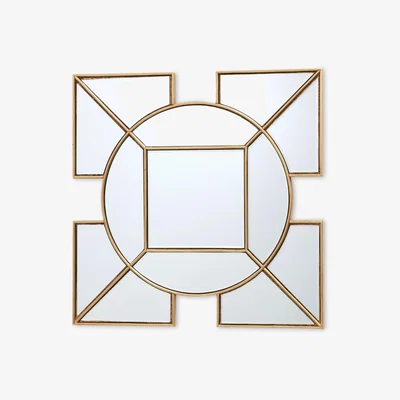 John Lewis Där Lyshia Decorative Geometric Glass Wall Mirror, 60 x 60cm, Gold