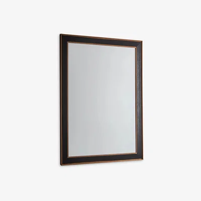 John Lewis Daltry Rectangular Wall Mirror, Black/Gold