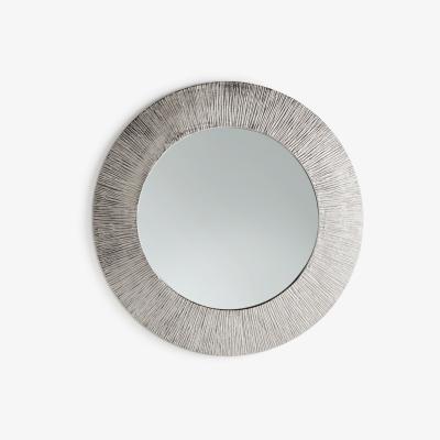 John Lewis John Lewis & Partners Lunar Scratch Round Mirror, 74cm, Silver