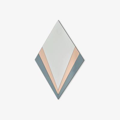 John Lewis Där Fiachra Geometric Diamond Wall Mirror, 120 x 80cm, Rose Gold/Smoke Grey