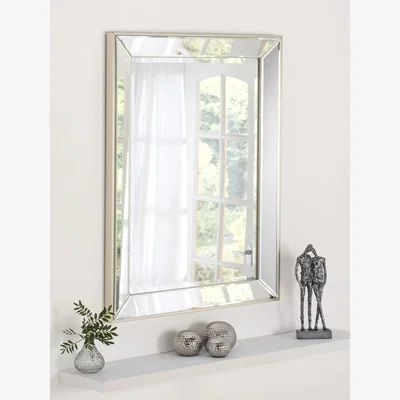 John Lewis Yearn Contemporary Bevelled Glass Rectangular Wall Mirror, Champagne