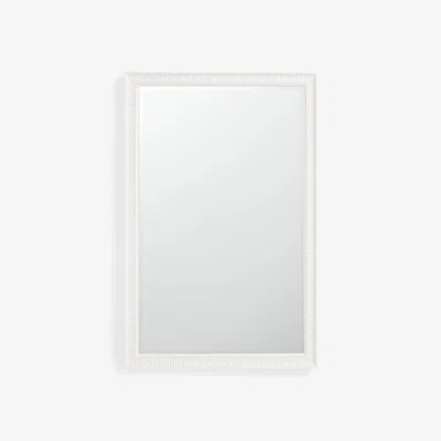 John Lewis John Lewis Country Feather Rectangular Wall Mirror, 100.5 x 65.5cm, White