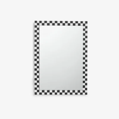 John Lewis John Lewis Checkerboard Rectangular Wall Mirror, 72 x 50cm, Black/White