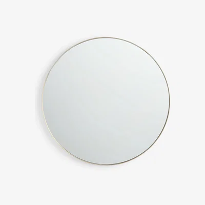John Lewis John Lewis & Partners Ferro Round Metal Frame Wall Mirror, 80cm, Gold
