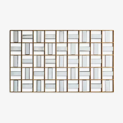 John Lewis Honeycomb Rectangular Wall Mirror, 132 x 73cm, Gold