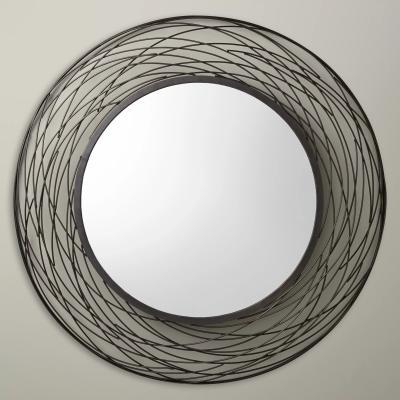 John Lewis John Lewis & Partners Fusion Swirl Mirror, Dia.114cm, Grey