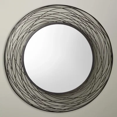 John Lewis John Lewis & Partners Fusion Swirl Mirror, Dia.114cm, Grey