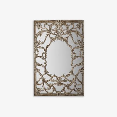 John Lewis Decorative Leaves Rectangular Wall Mirror, 90 x 60cm, Natural