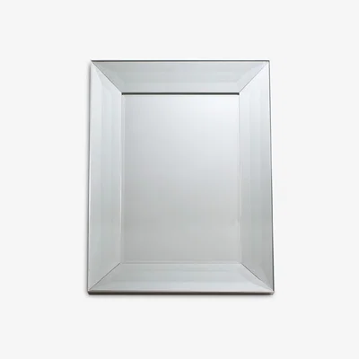 John Lewis Ferrara Rectangular Bevelled Glass Frame Wall Mirror, 121 x 90.5cm, Silver