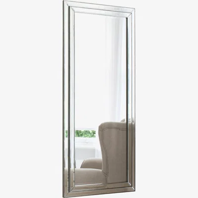 John Lewis Chambery Rectangular Bevelled Glass Leaner / Wall Mirror, 155 x 68.5cm, Pewter