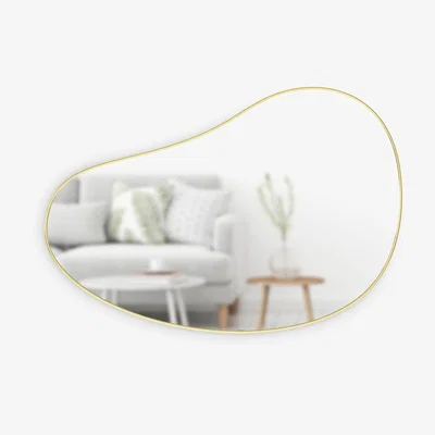 John Lewis Umbra Hubba Pebble Wall Mirror, 61 x 92cm, Brass