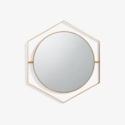 John Lewis John Lewis & Partners + Swoon Beauvoir Hexagon Metal Frame Wall Mirror, 75 x 65cm, Gold