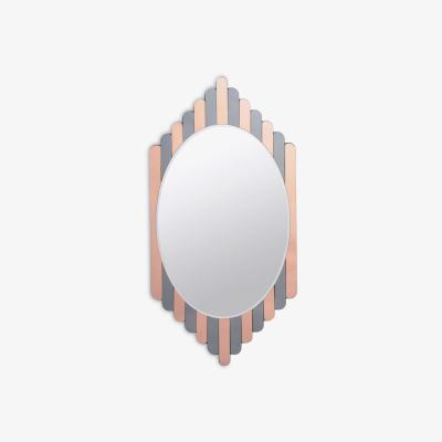 John Lewis Libra Conti Oval Wall Mirror, 120 x 61cm, Grey/Copper