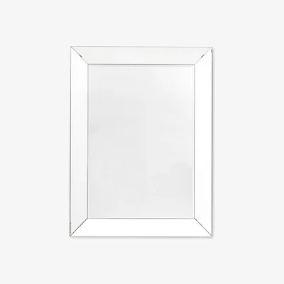 John Lewis Gallery Direct Salinas Rectangular Bevelled Glass Wall Mirror, 120 x 90cm, Clear/Black