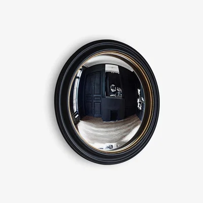 John Lewis Rockbourne Round Wood Frame Wall Mirror, 63cm, Black