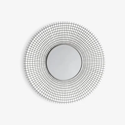 John Lewis Stafford Round Metal Frame Wall Mirror, 90cm, Silver