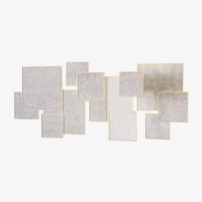 John Lewis west elm Overlapping Squares Mirror, Brass