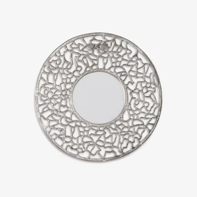 John Lewis Verdant Round Cut-Out Metal Frame Wall Mirror, 52cm, Silver