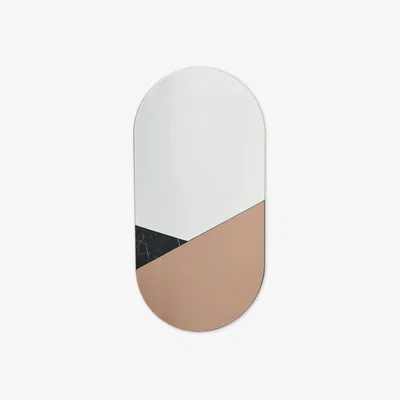 John Lewis Där Jalisa Oval Wall Mirror, 80 x 40cm, Rose Gold/Marble