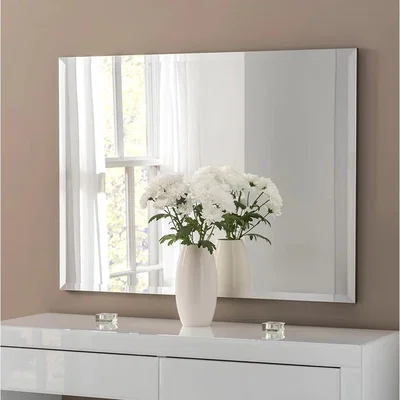 John Lewis Yearn Classic Bevelled Glass Rectangular Wall Mirror, Silver