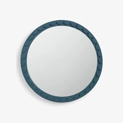 John Lewis John Lewis Scallop Round Wall Mirror, 70cm, Blue