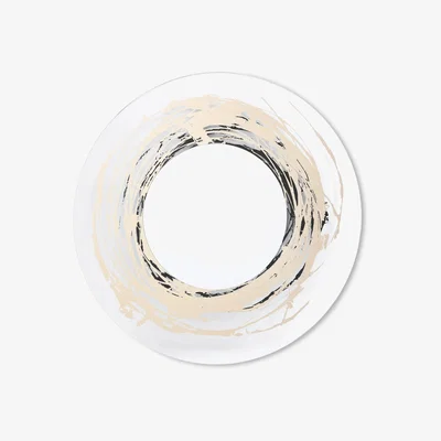 John Lewis Där Semora Abstract Textured Round Wall Mirror, 80cm, Gold/Silver