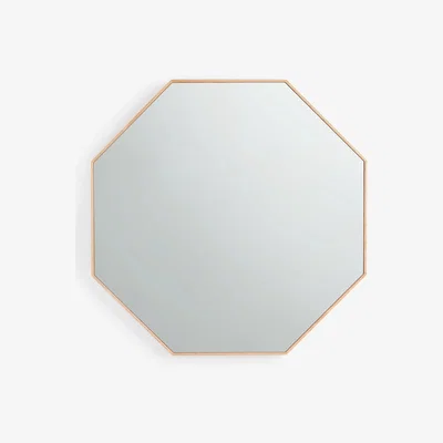 John Lewis John Lewis & Partners Thin Oak Wood Frame Hexagonal Wall Mirror, Natural, 76 x 76cm